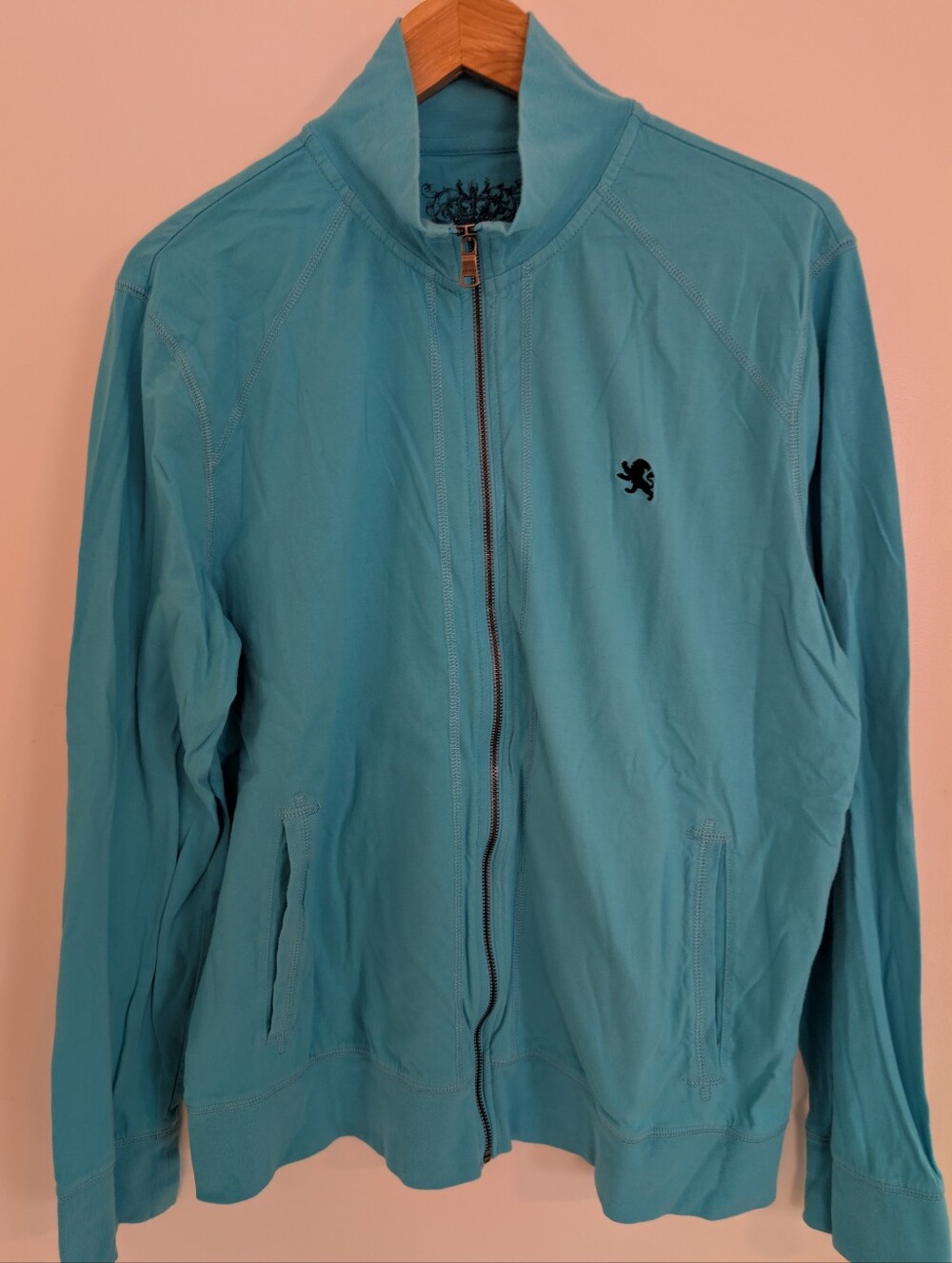 Express Men's Zip-Up Jacket Aqua Size XL